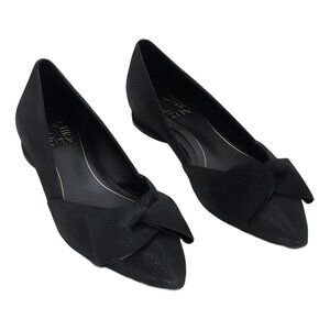 Naturalizer Havana Bow Pointed Toe Flats Black Metallic - US 6.5 EU 36.5